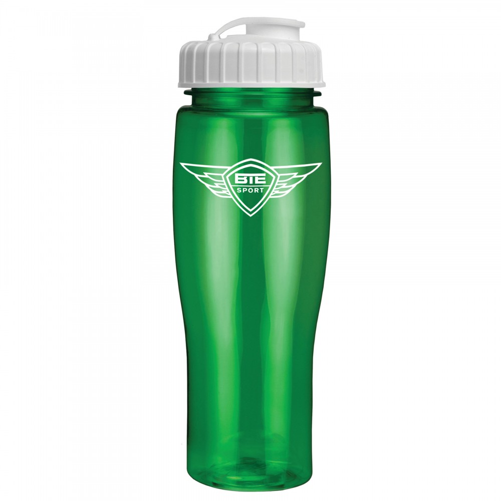 Personalized 24 Oz. Translucent Contour Bottle w/ Flip Top Lid