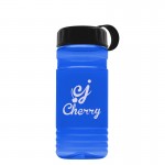 20 Oz. Transparent Sports Bottle - Tethered Lid with Logo