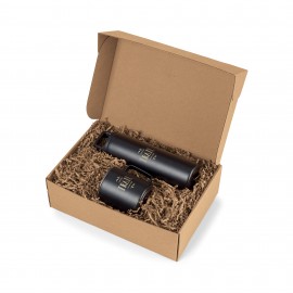 MiiR Wide Mouth Bottle & Camp Cup Gift Set - Black Powder with Logo