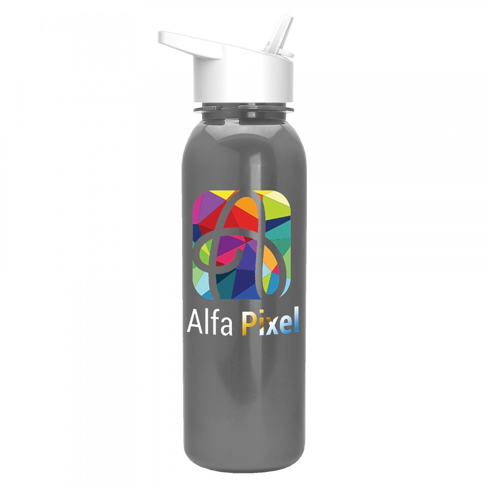 Logo Branded 24 Oz. Digital Metalike Tritan Bottle w/Flip Straw Lid