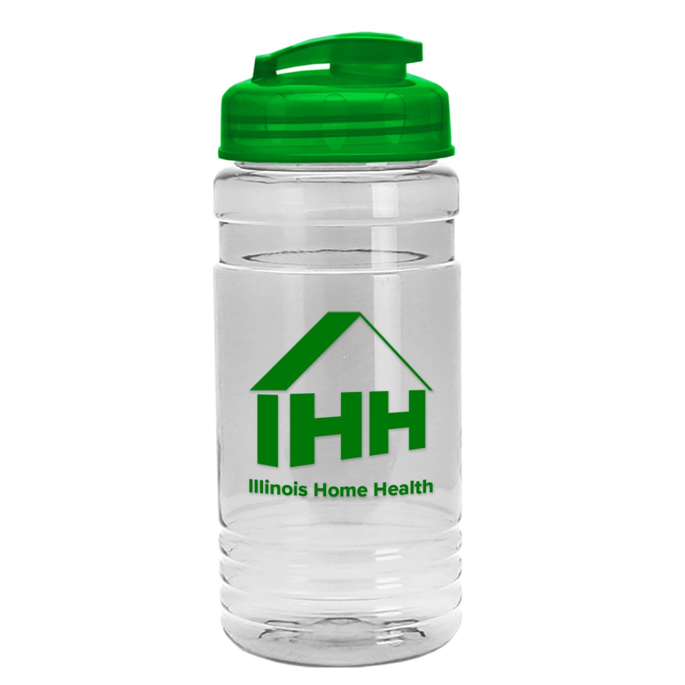 20 Oz. Transparent Sports Bottle w/Usa Flip Lid with Logo