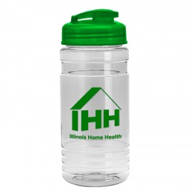 20 Oz. Transparent Sports Bottle w/Usa Flip Lid with Logo