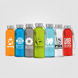 Logo Branded Skye - 17 oz. RPET Water Bottle with Wrist Strap  Logo Branded Skye - 17 oz. RPET Water Bottle with Wrist Strap