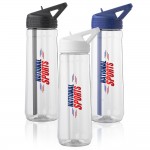 Fitness Plastic Water Bottle with Sip Straw 30 oz with Logo