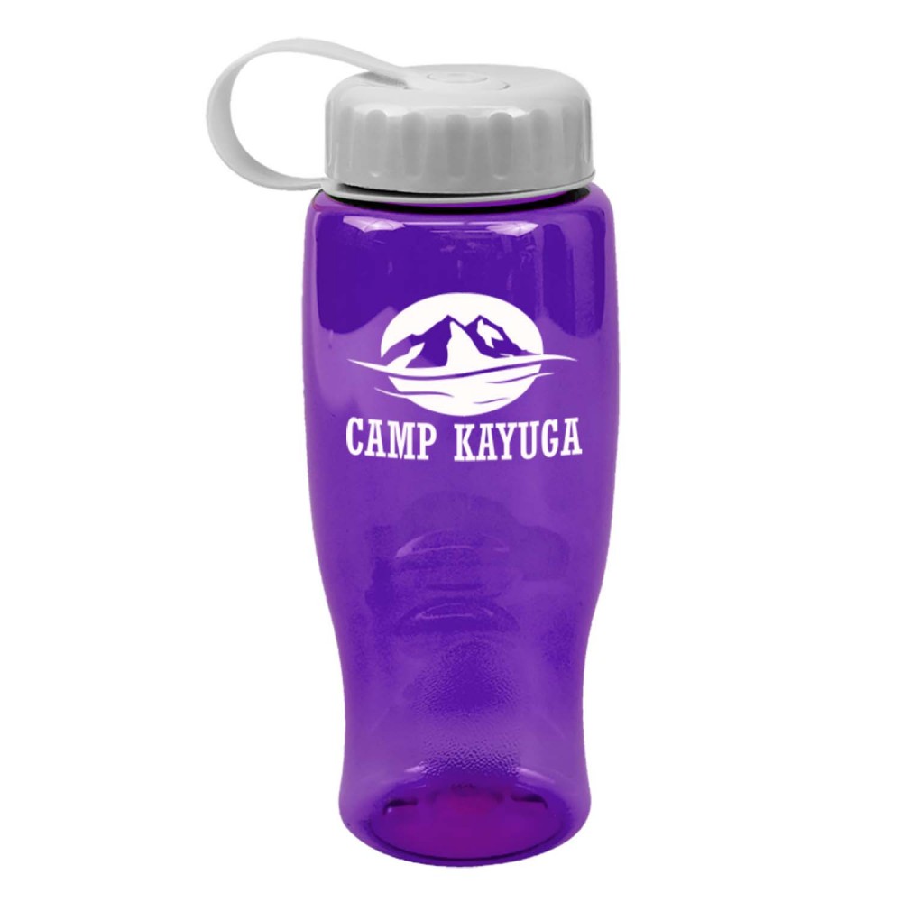 Personalized 27 Oz. Transparent Travel Sports Bottle w/Tethered Lid
