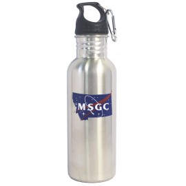 Custom 25 Oz. Wide Mouth Stainless Steel Water Bottle with Carabiner/ BPA Free