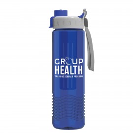 Customized 24 Oz. Wave Transparent Infuser Bottle w/Quick Snap Lid