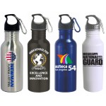 Customized 22 Oz. Wide Mouth Stainless Steel Water Bottle with Carabiner