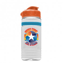 Customized 20 Oz. Transparent Stripe Bottle w/Flip Top Lid - Digital Imprint