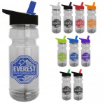 Personalized The Trainer - 24 oz. Clear Sports Bottle with Flip Straw lid