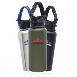 Logo Branded Stainless Steel Water Bottles with Strap - 34 oz