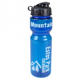 Customized 28 Oz. Champion Transparent Travel Sports Bottle w/Flip Top Lid
