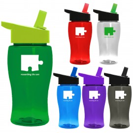 18 Oz. Pure-Poly Junior Sports Bottle w/Straw Handle Lid with Logo