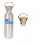 Customized 25 Oz. Stainless Steel Wide Opening Water Bottle w/ bamboo or metal lid