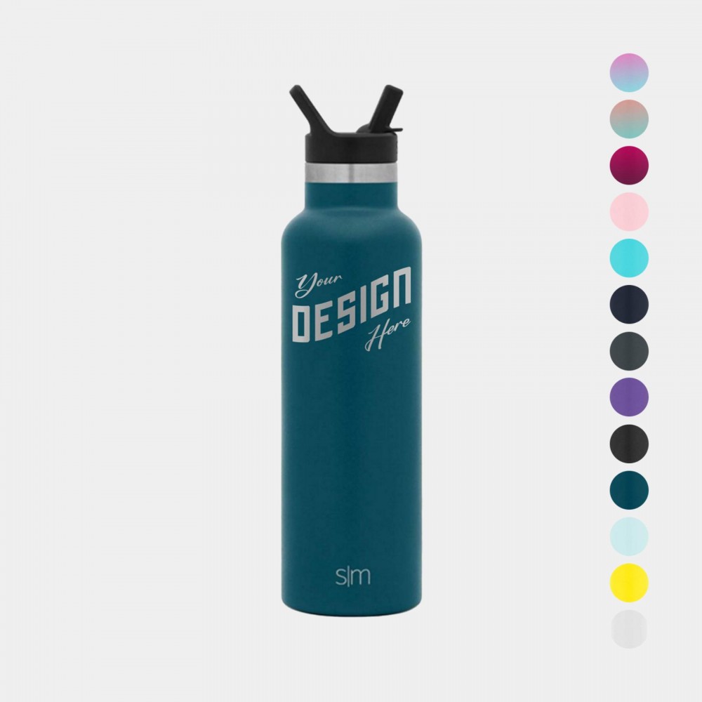 Customized 20 oz Simple Modern Stainless Steel Insulated Ascent Water Bottle w/ Straw Lid Customized 20 oz Simple Modern Stainless Steel Insulated Ascent Water Bottle w/ Straw Lid