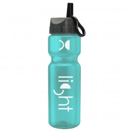 Customized 28 Oz. Champion Transparent Sports Bottle w/Large Ring Straw Lid  Customized 28 Oz. Champion Transparent Sports Bottle w/Large Ring Straw Lid
