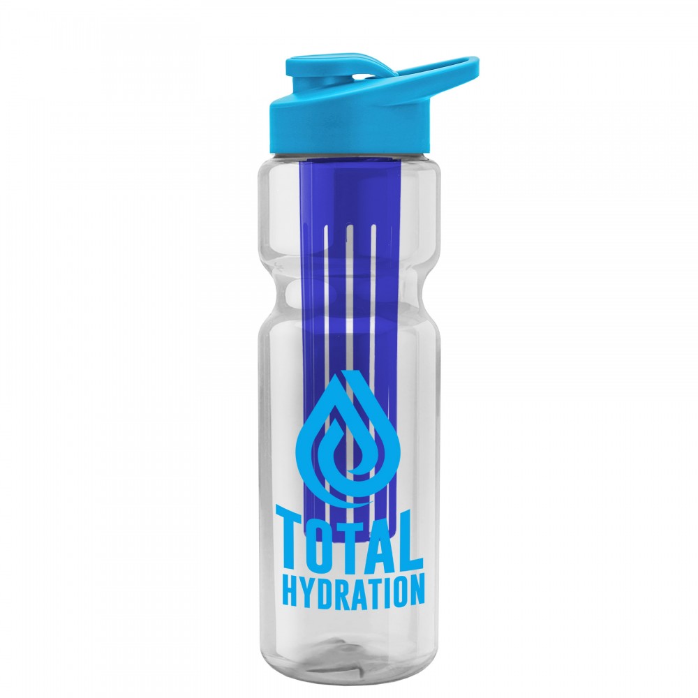Custom 28 Oz. Champion Transparent Sports Bottle w/Drink Thru Lid & Large Infuser Custom 28 Oz. Champion Transparent Sports Bottle w/Drink Thru Lid & Large Infuser