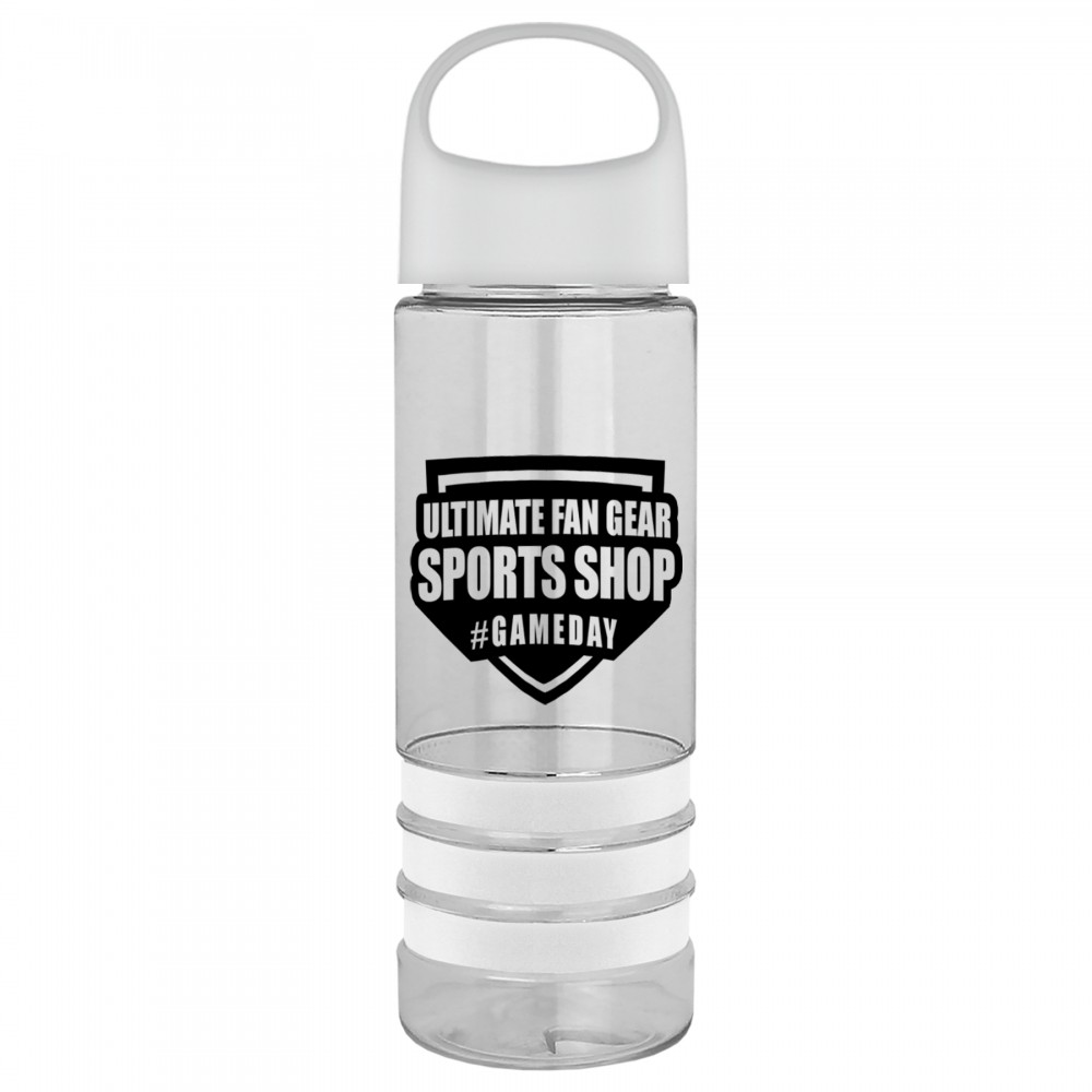 Personalized 24 Oz. Sergeant Stripe Transparent Bottle w/Oval Crest Lid Personalized 24 Oz. Sergeant Stripe Transparent Bottle w/Oval Crest Lid