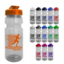 The Trainer - 24 oz. Clear Sports Bottle with USA Flip lid with Logo