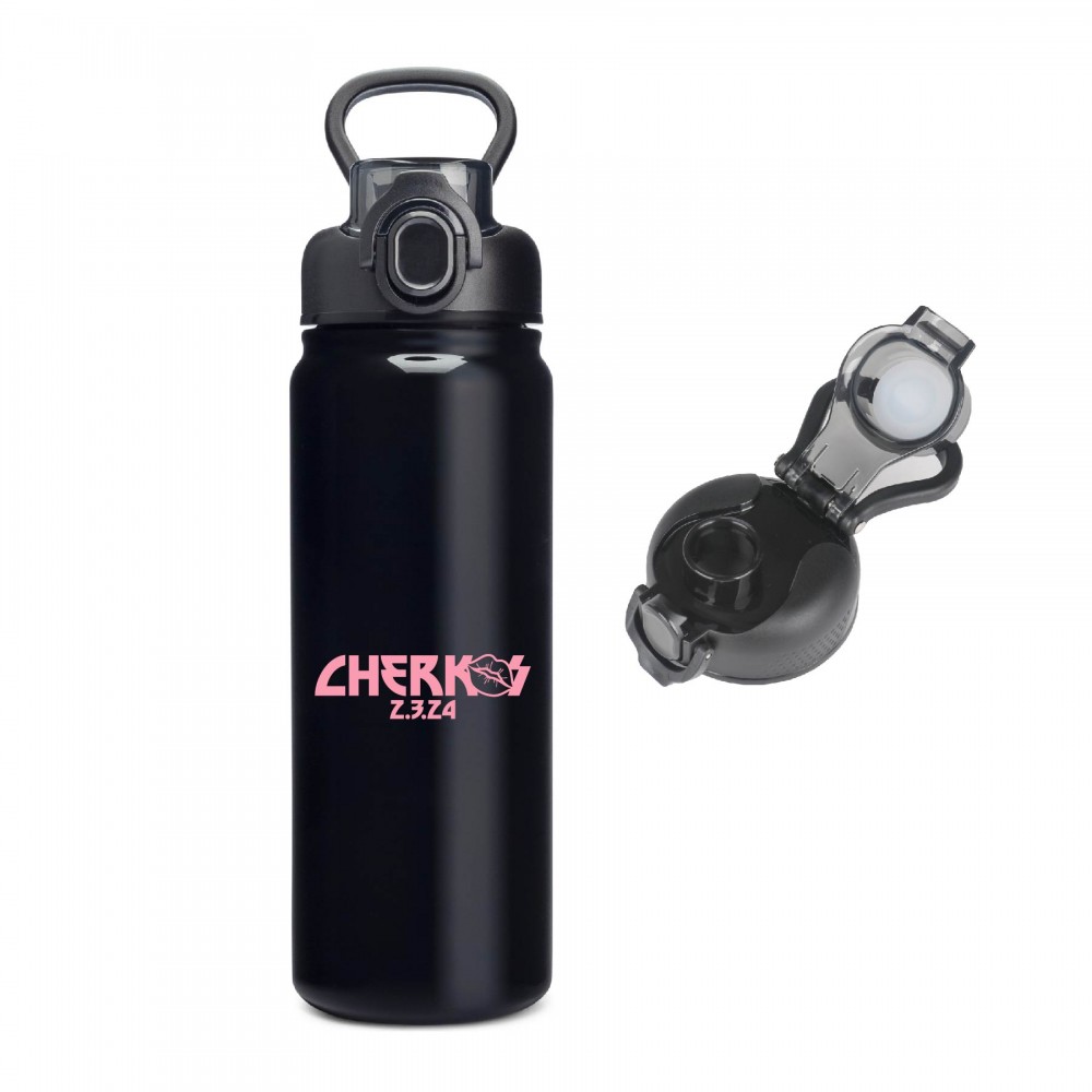 Logo Branded 24 oz Stainless Steel Vacuum Insulated Water Bottle w/ spout
