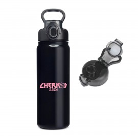 Logo Branded 24 oz Stainless Steel Vacuum Insulated Water Bottle w/ spout