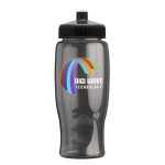 27 Oz. Poly-Pure Transparent Bottle w/Push Pull Lid - Digital Imprint with Logo