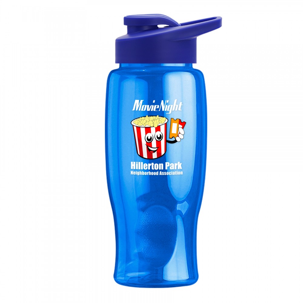 27 Oz. Poly-Pure Bottle w/Drink-Thru Lid - Digital with Logo