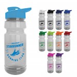 Customized The Trainer - 24 oz. Clear Sports Bottle with Drink thru lid