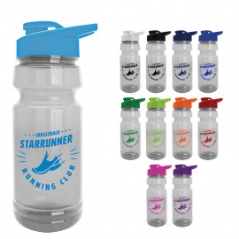 Customized The Trainer - 24 oz. Clear Sports Bottle with Drink thru lid