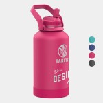 64 oz Takeya Stainless Steel Insulated Pickle Ball Water Bottle w/ Straw Lid with Logo