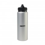 Personalized Jett Aluminum Straw Lid Hydration Bottle - 32 Oz. - Silver