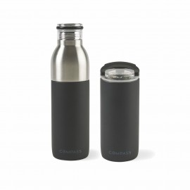 Promotional Emery 2-in-1 Double Wall Stainless Bottle - 20 Oz. - Matte Black
