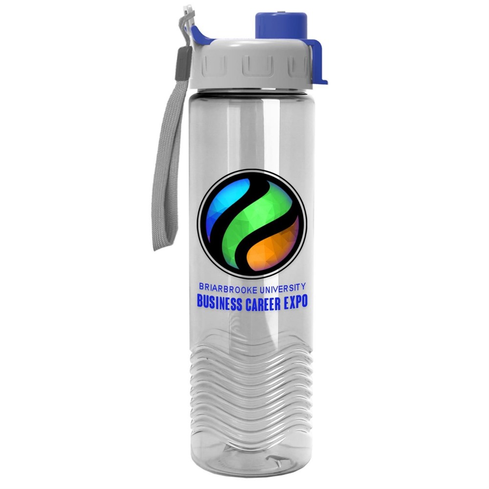 24 Oz. Transparent Bottle w/Quick Snap Lid - Digital with Logo