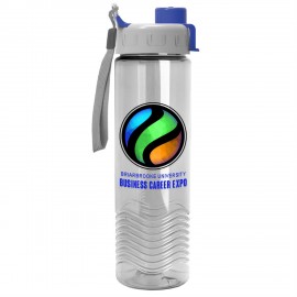 24 Oz. Transparent Bottle w/Quick Snap Lid - Digital with Logo  24 Oz. Transparent Bottle w/Quick Snap Lid - Digital with Logo