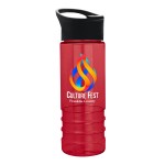 24 Oz. Sergeant Transparent Bottle w/Pop-Up Sip Lid - Digital with Logo