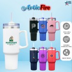 ArticFire Large Capacity 40 oz Travel Tumbler with Handle and Straw with Logo