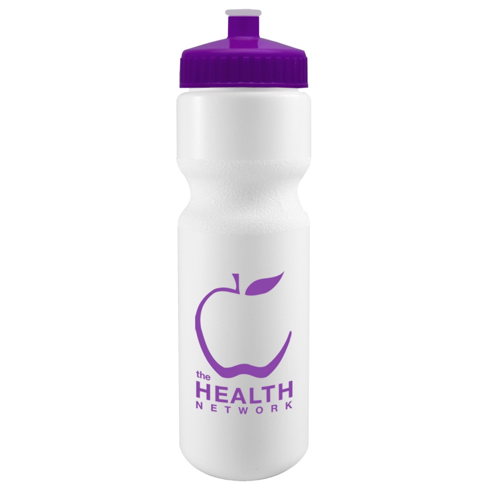 28 Oz. Journey Bike Sports Bottle w/Push Pull Lid (White Or Frost) with Logo 28 Oz. Journey Bike Sports Bottle w/Push Pull Lid (White Or Frost) with Logo