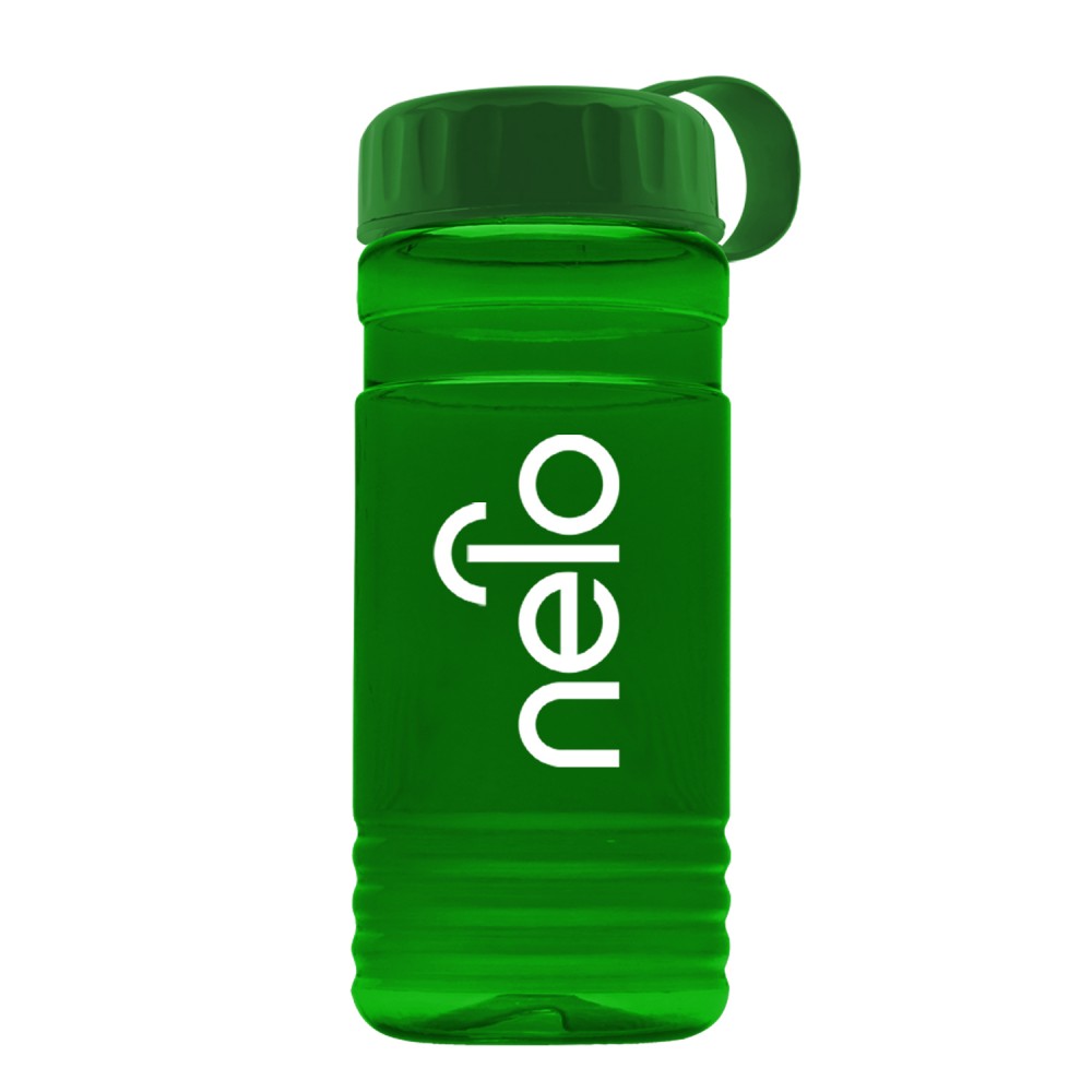 Personalized 20 Oz. Upcycle Rpet Bottle w/Tethered Lid Personalized 20 Oz. Upcycle Rpet Bottle w/Tethered Lid