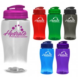 18 Oz. Transparent Bottle w/Flip Lid with Logo