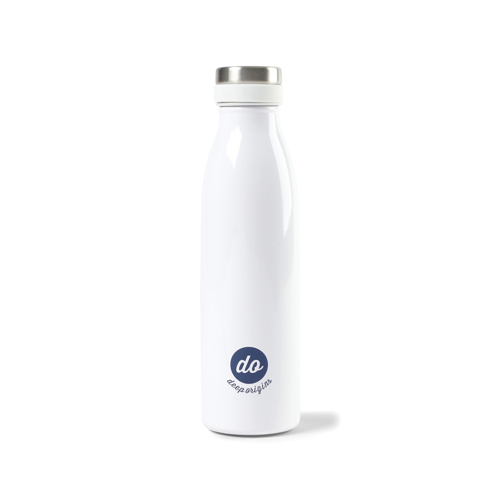 Aviana Palmer Double Wall Stainless Bottle - 17 Oz. - White Opaque Gloss with Logo Aviana Palmer Double Wall Stainless Bottle - 17 Oz. - White Opaque Gloss with Logo