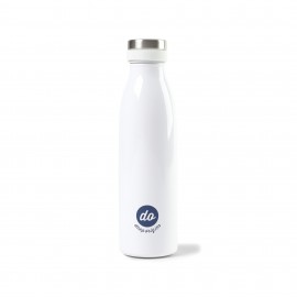 Aviana Palmer Double Wall Stainless Bottle - 17 Oz. - White Opaque Gloss with Logo  Aviana Palmer Double Wall Stainless Bottle - 17 Oz. - White Opaque Gloss with Logo