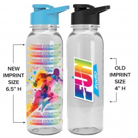 24 Oz. Outdoorsman Transparent Bottle w/Snap Lid - Digital Imprint with Logo