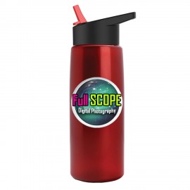 Personalized Digital Metalike Flair Bottle - Flip Straw Lid