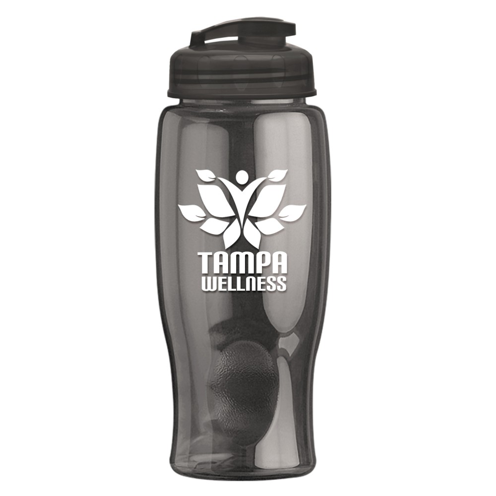 Promotional 27 Oz. Poly-Pure Transparent Bottle w/Flip Lid