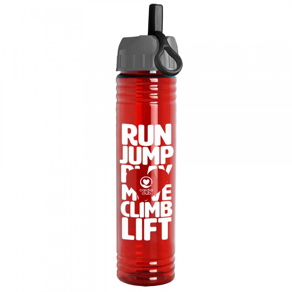 32 Oz. The Adventure Transparent Bottle w/Ring Straw Lid (Made w/Tritan Renew) with Logo