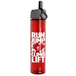 32 Oz. The Adventure Transparent Bottle w/Ring Straw Lid (Made w/Tritan Renew) with Logo