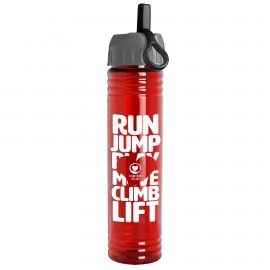 32 Oz. The Adventure Transparent Bottle w/Ring Straw Lid (Made w/Tritan Renew) with Logo