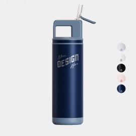 Logo Branded 20 oz. GROSCHE ALPINE Flip 'N Sip Insulated Water Bottle With Straw