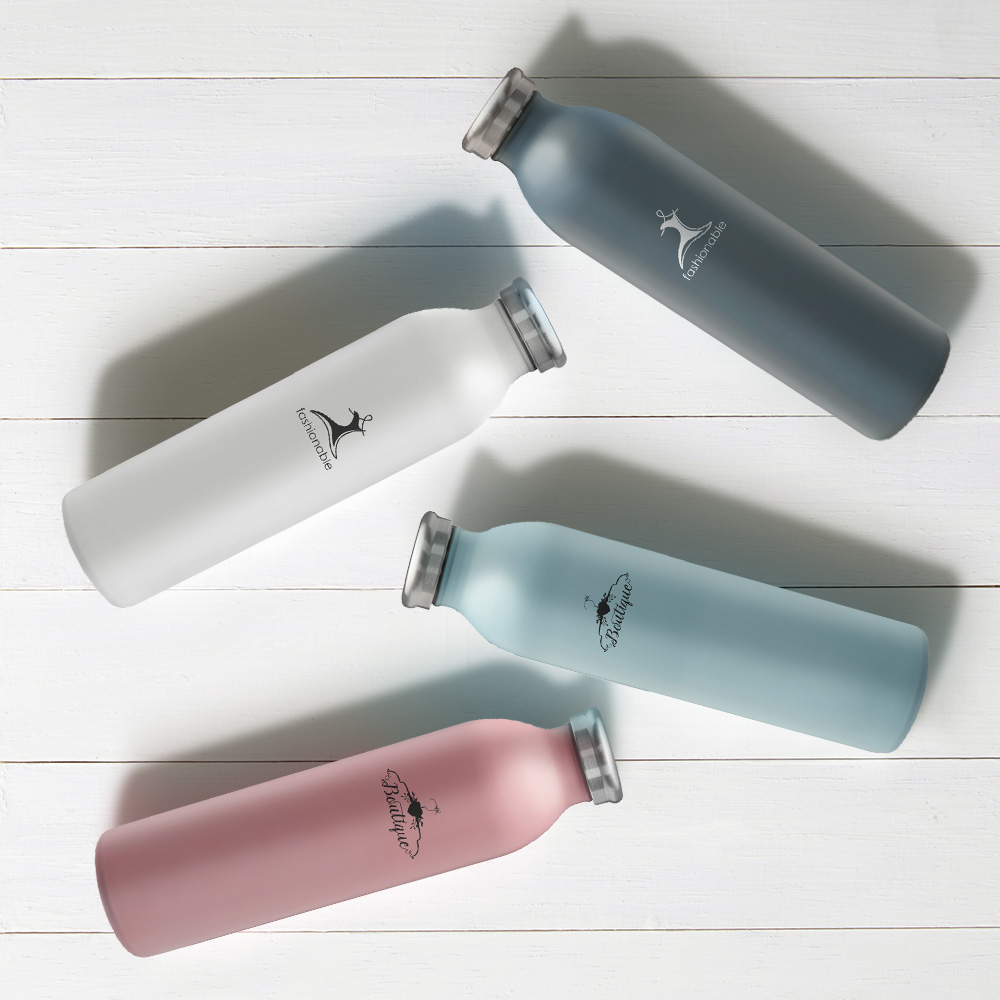 Stainless Steel Water Bottles - 20 oz with Logo