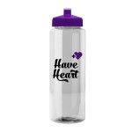 32 Oz. Transparent Guzzler Sports Bottle w/Push Pull Lid with Logo